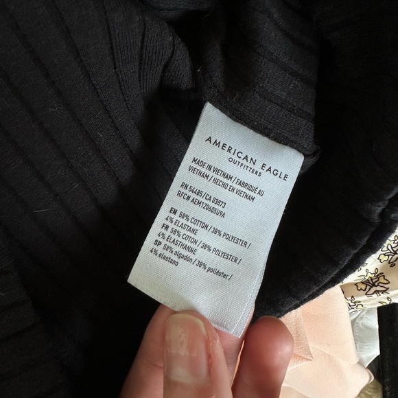 American eagle ribbed black crop tank top size XS - Picture 4 of 4